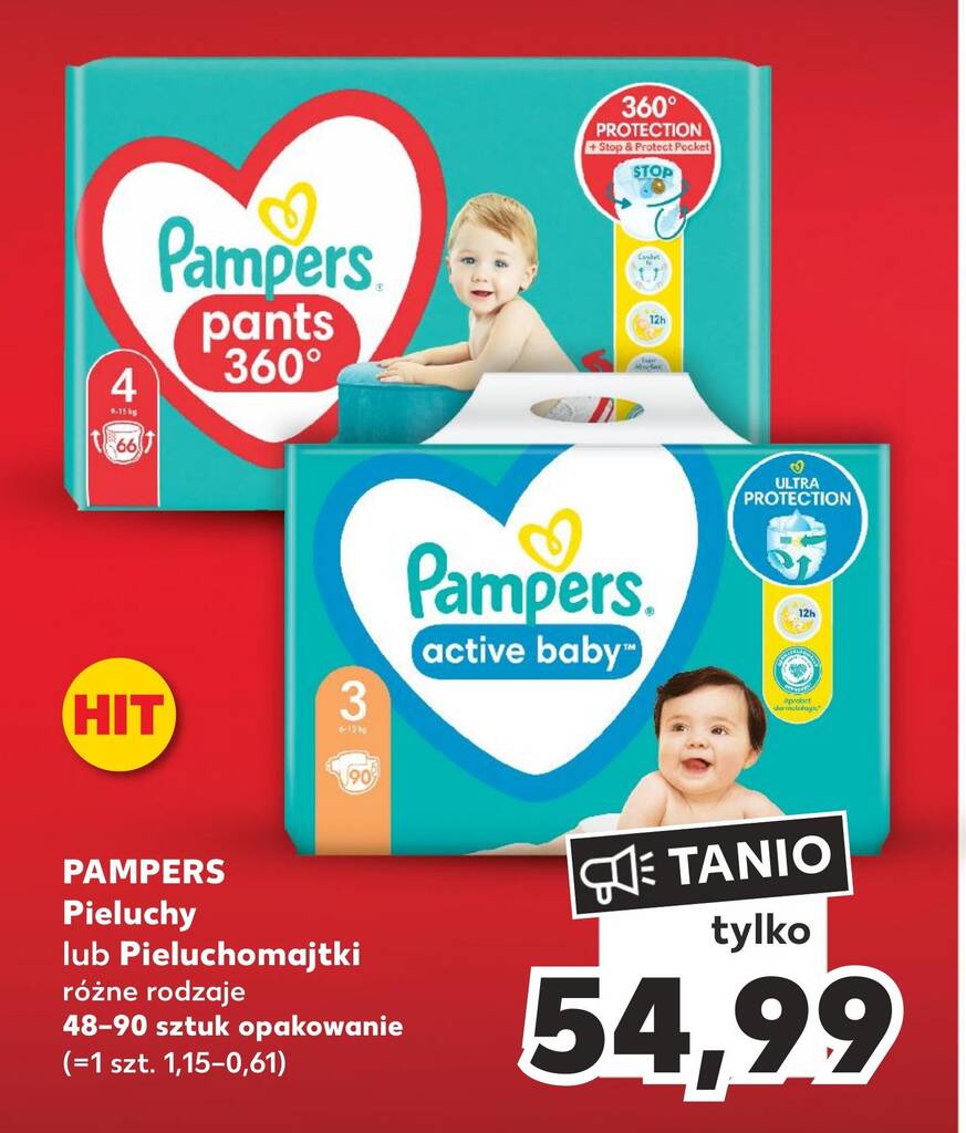 pieluchomajtki pampers 6 mała paczka