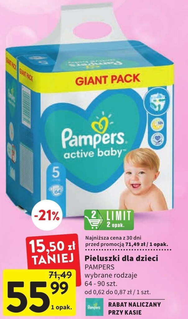 paczka pieluch pampers care