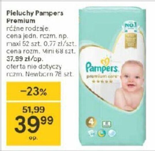 pampersy dla noworodka 0