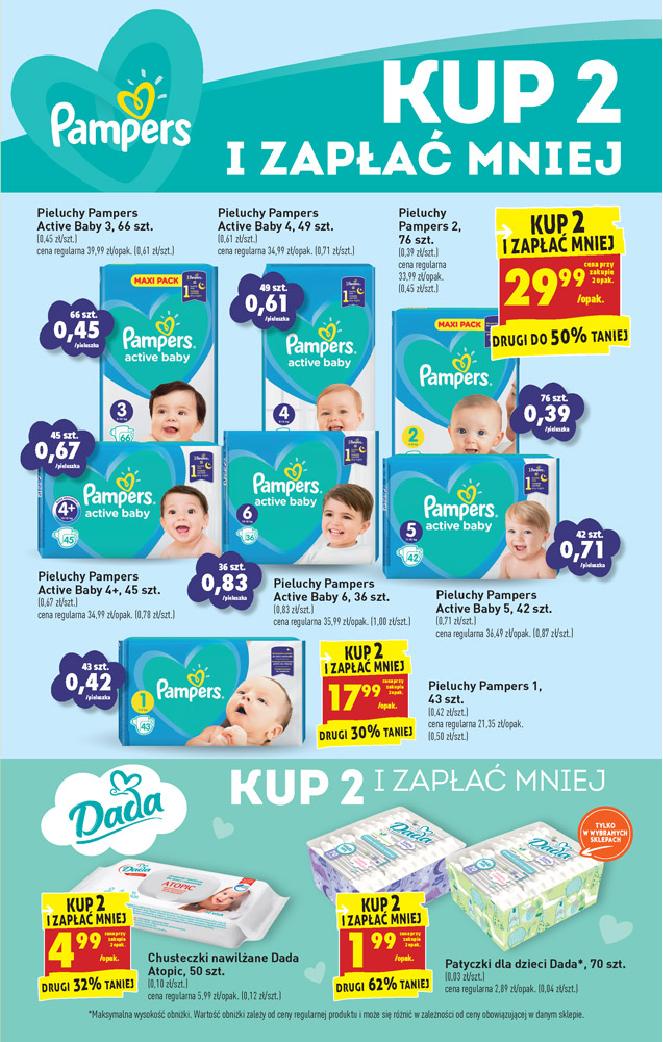 pieluchomajtki pampers gdzie przód