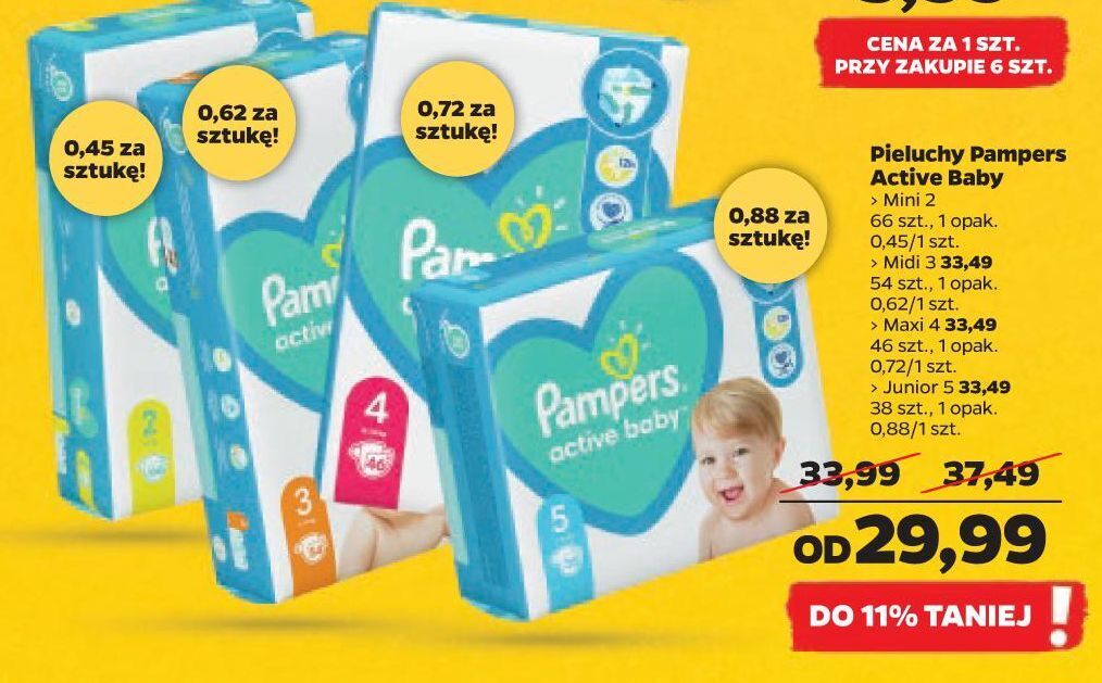 pieluchomajtki pampers 15+ dla 4latka