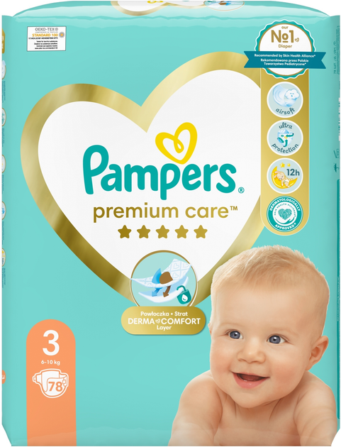 pampers premium care z wskaźnikiem wilgotności 22 szt