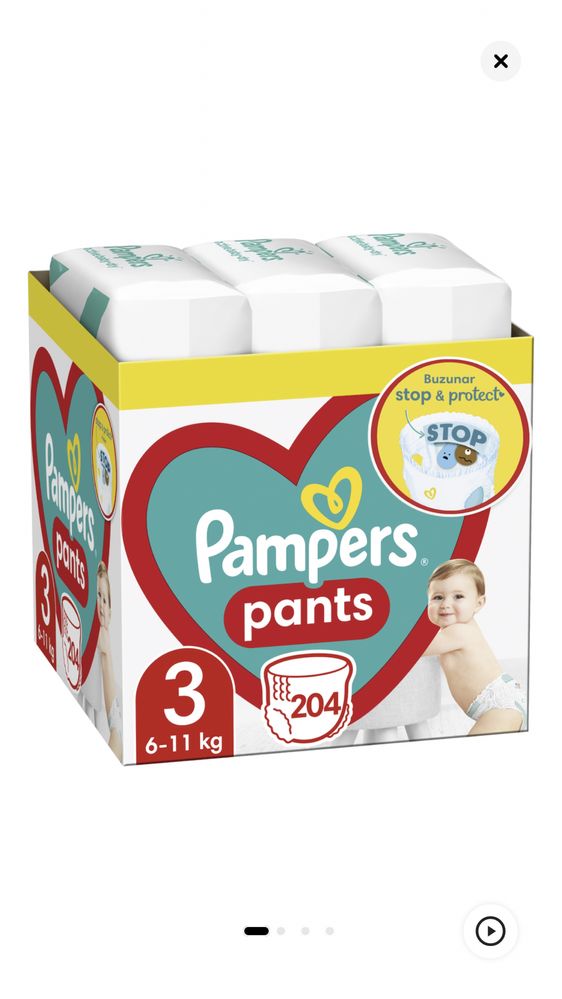 pampers żółte