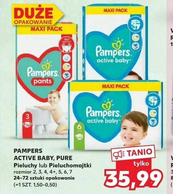 pieluchy pampers różowe i niebieskie