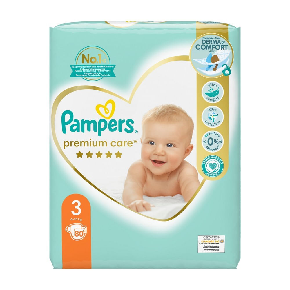 pieluszki pampers premium cere chusteczki