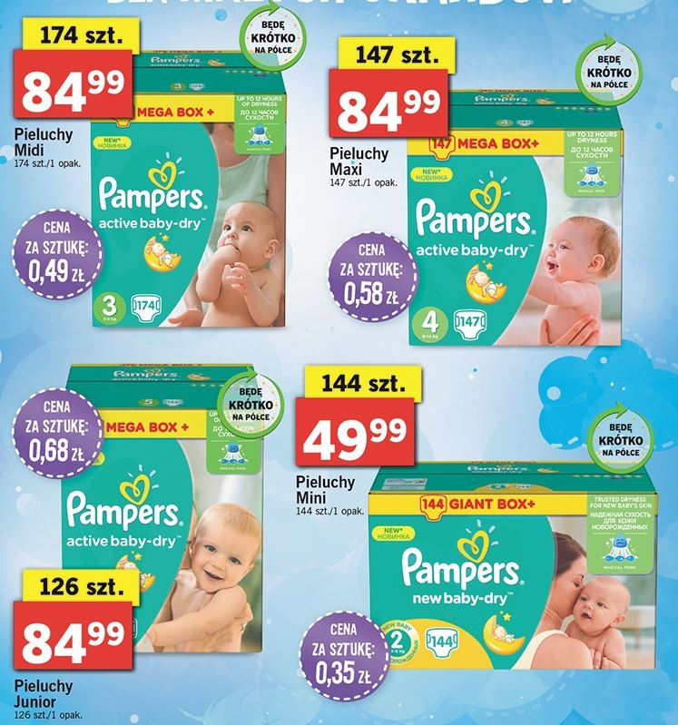 pieluchy pampers active baby-dry 2 mini 228 szt